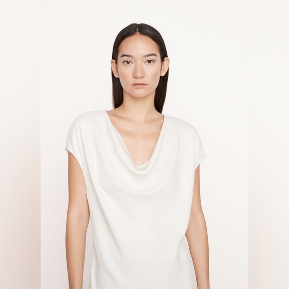 vince cowl neck cap sleeve blouse - Picture 2 of 12
